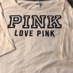 Long Sleeve Cream Colored PINK Tshirt